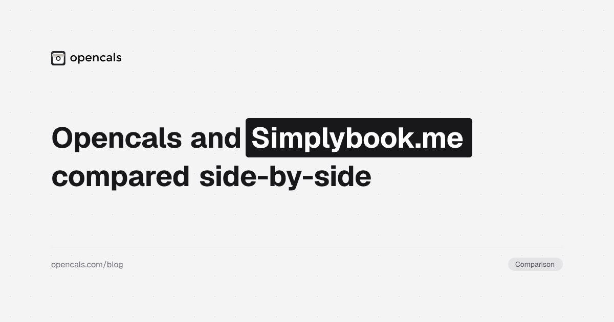 SimplyBook alternative: Opencals vs SimplyBook.me compared